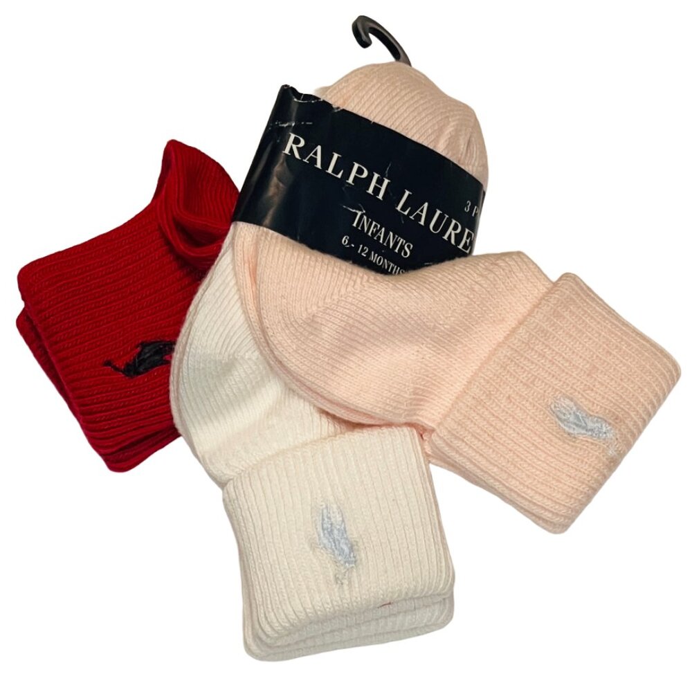 Ralph Lauren - NWT 6-12mo 3-pack girls socks